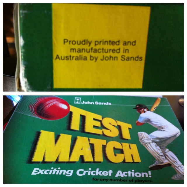 Vintage John Sands Test Match Cricket Board Game - Made in Australia!!!